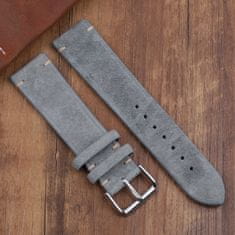BStrap Suede Leather pašček za Samsung Galaxy Watch 3 41mm, gray