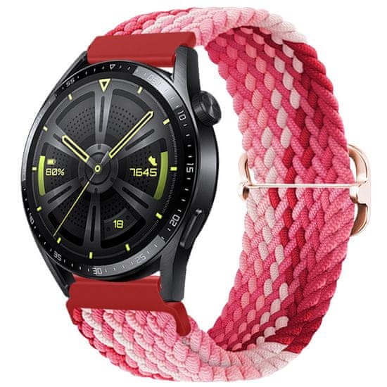 BStrap Elastic Nylon pašček za Huawei Watch GT2 42mm, strawberry