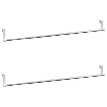 Vidaxl Karnise 2 kosa bele in srebrne 60–105 cm aluminij