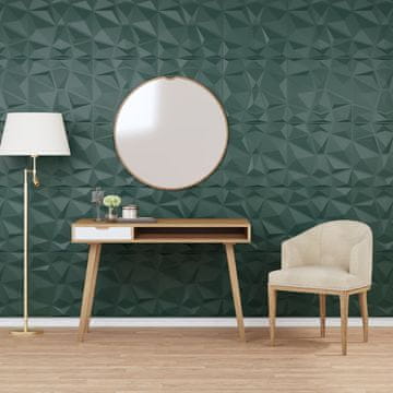 shumee Stenski paneli 24 kosov zeleni 50x50 cm XPS 6 m² diamant