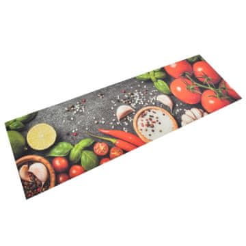 Vidaxl vidaXL Kuhinjska preproga, zelenjavni vzorec, 60x180 cm, žamet
