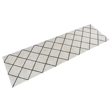 Vidaxl vidaXL Kuhinjska preproga, kvadratni vzorec, 60x180 cm, žamet