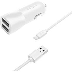 FIXED Nab+USB-C kabel, 2xUSB, 15W, bel