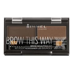 Rimmel Brow This Way paletka za obrvi 2.4 g Odtenek 003 dark brown