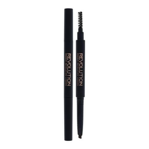 Makeup Revolution Duo Brow Definer natančen svinčnik za obrvi s čopičem 0.15 g