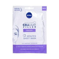Nivea Hyaluron Cellular Filler 10 Minutes Sheet Mask maska za zapolnitev gub in učvrstitev obraza 1 kos za ženske