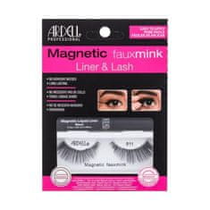 Ardell Magnetic Faux Mink 811 Odtenek black Set magnetne umetne trepalnice Magnetic Faux Mink 811 1 kos + tekoči gel za magnetne umetne trepalnice Magnetic Liquid Liner 2,5 g Black