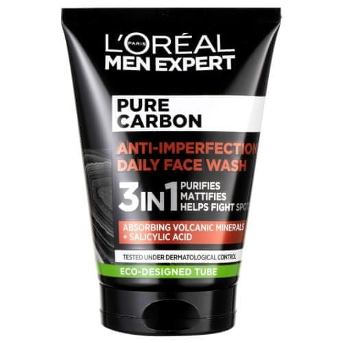 Loreal Paris Men Expert Pure Carbon Anti-Imperfection 3in1 čistilni gel mastna koža za moške