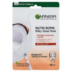 Garnier Skin Naturals Nutri Bomb Coconut + Hyaluronic Acid hranljiva in posvetlitvena maska 1 kos za ženske