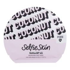 Pink Selfie Skin Coconut Oil Sheet Mask hranljiva lanena maska s kokosovim oljem 1 kos za ženske