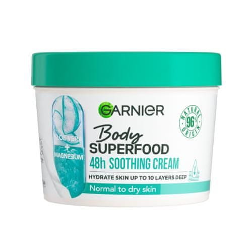Garnier Body Superfood 48h Soothing Cream Aloe Vera + Magnesium pomirjujoča krema za telo za normalno in suho kožo za ženske