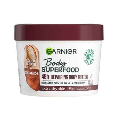 Garnier Body Superfood 48h Repairing Butter Cocoa + Ceramide obnovitveno in vlažilno maslo za telo za ženske