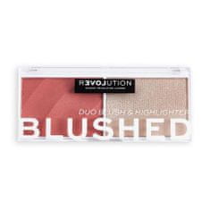 Revolution Colour Play Blushed Duo Blush & Highlighter paletka z osvetljevalcem in rdečilom 5.8 g Odtenek cute