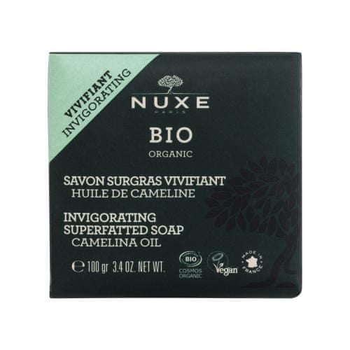 Nuxe Bio Organic Invigorating Superfatted Soap Camelina Oil nežno in učinkovito trdo milo za telo in obraz za ženske