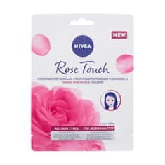 Nivea Rose Touch Hydrating Sheet Mask vlažilna maska za obraz v robčku 1 kos za ženske