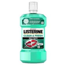 Listerine Clean & Fresh Mild Taste Mouthwash 500 ml ustna vodica brez alkohola, primerna za zobe z zobnim aparatom