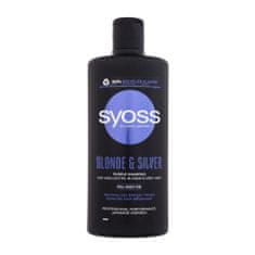 Syoss Blonde & Silver Purple Shampoo 440 ml šampon za svetle in sive lase za ženske