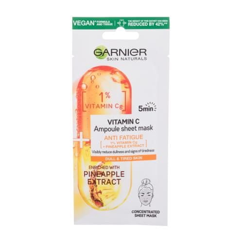 Garnier Skin Naturals Vitamin C Ampoule Sheet Mask maska v robčku za pomiritev in posvetlitev kože 1 kos za ženske