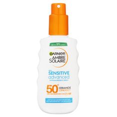 Garnier Ambre Solaire Sensitive Advanced Hypoallergenic Spray SPF50+ vodoodporen sprej za zaščito pred soncem za telo 150 ml