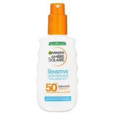 Garnier Ambre Solaire Sensitive Advanced Hypoallergenic Spray SPF50+ vodoodporen sprej za zaščito pred soncem za telo 150 ml