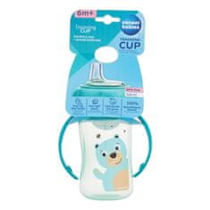 Canpol babies Cute Animals Training Cup Bear steklenička za učenje pitja s silikonskim pitnikom in ročaji 320 ml