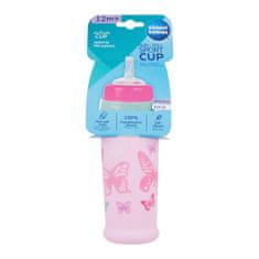 Canpol babies Active Cup Non-Spill Sport Cup Butterfly Pink športna steklenička s slamico 350 ml
