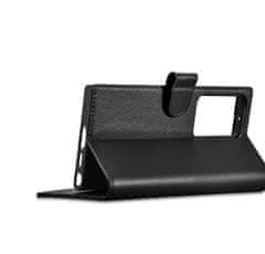 iCARER Usnjen etui za Samsung Galaxy S23 Ultra Wallet Case črn