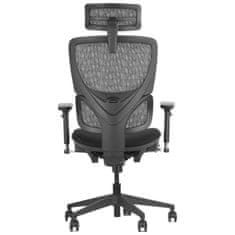 STEMA Vrtljivi pisarniški stol ErgoNew S1, sedež iz tkanine, sinhroni mehanizem, črna barva.