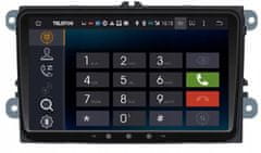 BergMont Avto radio z navigacijo GPS , 9 inčni zaslon na dotik, VW, SKODA, SEAT, Android 13, WiFi, Bluetooth 2/32 GB, kamera za vzvratno vožnjo, Canbus