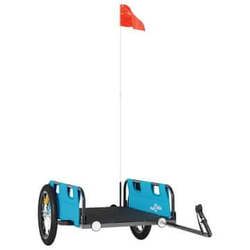 Vidaxl Kolesarska prikolica modra oxford tkanina in železo