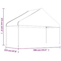 Vidaxl Paviljon s streho bel 5,88x2,23x3,75 m polietilen