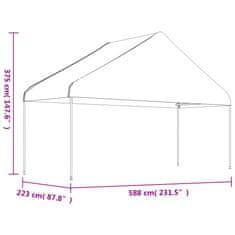 Vidaxl Paviljon s streho bel 20,07x5,88x3,75 m polietilen