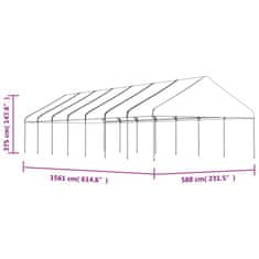 Vidaxl Paviljon s streho bel 15,61x5,88x3,75 m polietilen