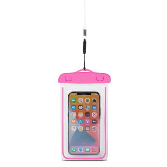 HURTEL PVC vodoodporni ovitek za telefon z vrvico Zunanji - roza