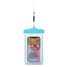 HURTEL PVC vodoodporni ovitek za telefon z vrvico Zunanji - modri