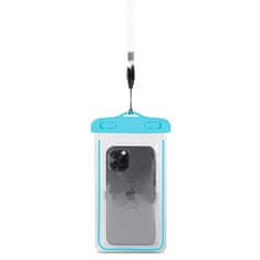 HURTEL PVC vodoodporni ovitek za telefon z vrvico Zunanji - modri