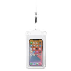 HURTEL PVC vodoodporni ovitek za telefon z vrvico Zunanji - beli