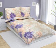 Bombažna posteljnina - 140x200, 70x90 cm - Fern salmon, vijolična
