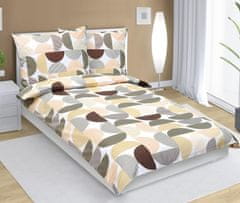 Bombažna posteljnina - 140x220, 70x90 cm - Polkrožno rjava