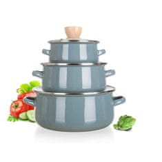 Banquet Komplet posod NATURAL OLIVE emajl 6 kosov.