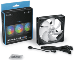 Lian Li Uni Fan AL120 V2 ventilator za ohišje, RGB, PWM, 120mm, črn (12ALV21B)