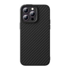 BASEUS Armored iPhone 14 Pro MagSafe etui + kaljeno steklo Synthetic Fiber črno