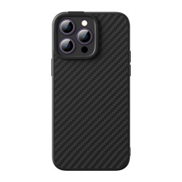 BASEUS Armored iPhone 14 Pro Max MagSafe etui + kaljeno steklo Synthetic Fiber črno
