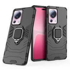 HURTEL Armored case cover for Xiaomi 13 Lite magnetic holder Ring Armor black