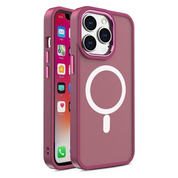 slomart Magnetni ovitek z magsafe barvnim mat ovitkom za iphone 13 pro - bordo