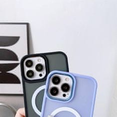 HURTEL Magnetni etui z MagSafe za iPhone 15 z odprtinami za trak v barvi burgundsko rdeče