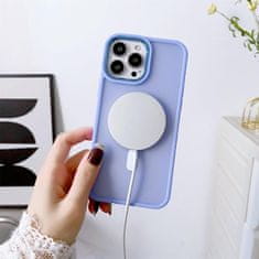 HURTEL Magnetni etui z MagSafe za iPhone 15 z odprtinami za trak v barvi burgundsko rdeče