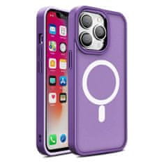 HURTEL Magnetni etui z MagSafe za iPhone 15 z odprtinami za trak, vijoličen