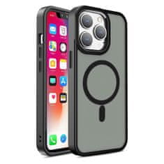 HURTEL Magnetni etui z MagSafe za iPhone 15 Pro z odprtinami za trak, črn