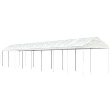 Vidaxl Paviljon s streho bel 17,84x2,28x2,69 m polietilen